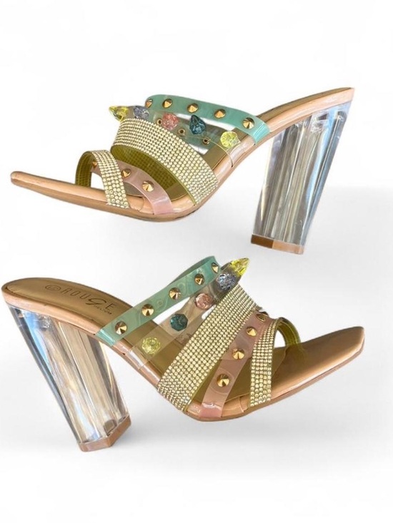 Rouge Helium Shoes - Rouge Helium Jeweled Sandals High Heels Size 7.5